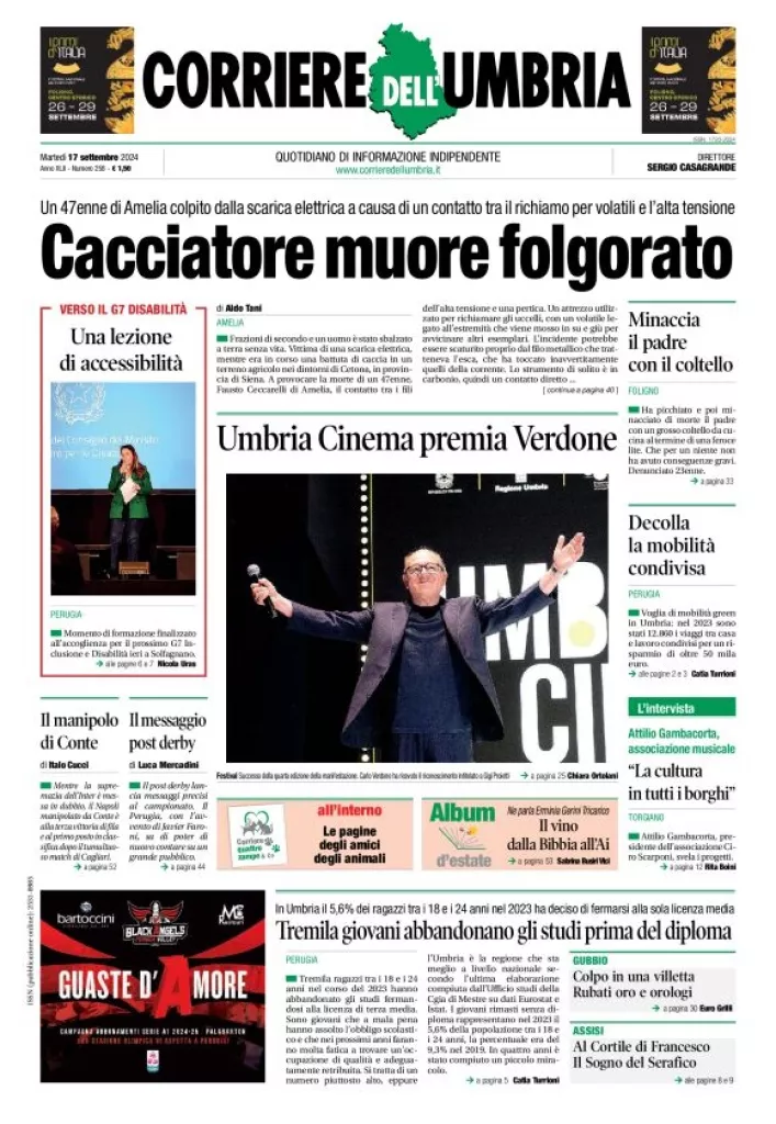 Prima-pagina-corriere umbria-del-2024-09-17